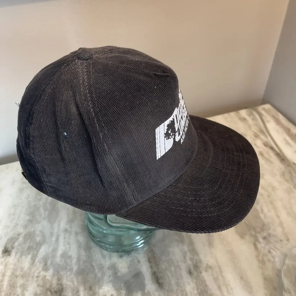 Vintage Black Dubell Lumber Corduroy One Size Adult Strapback Trucker Hat 5